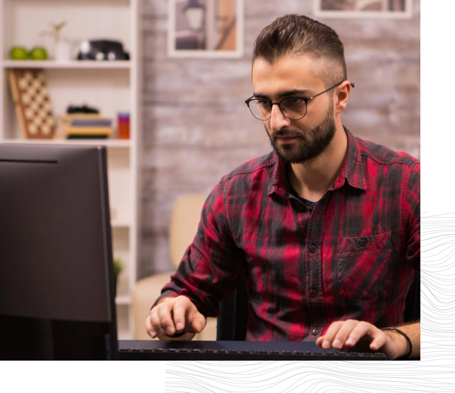 Person working on a computer